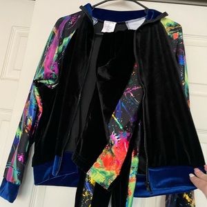 Rainbow/black tracksuit set